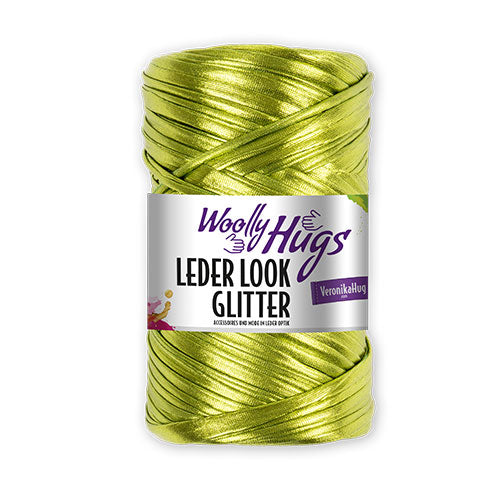Woolly Hugs Leder Look grün metallic