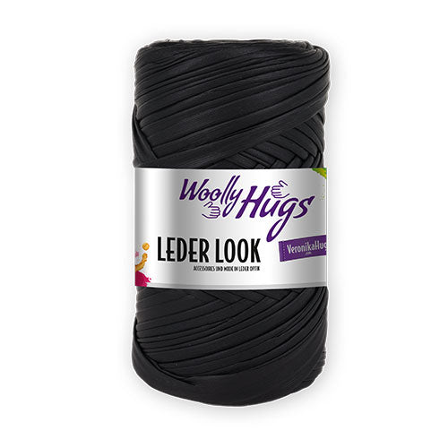 Woolly Hugs Leder Look black