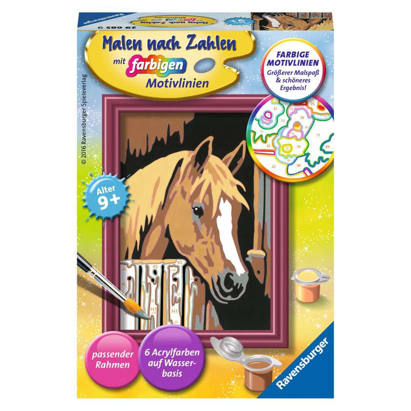 Malen nach Zahlen - Pferd im Stall