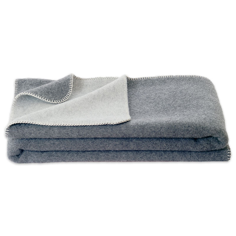 Babydecke "Ökolana" dunkelgrau / hellgrau