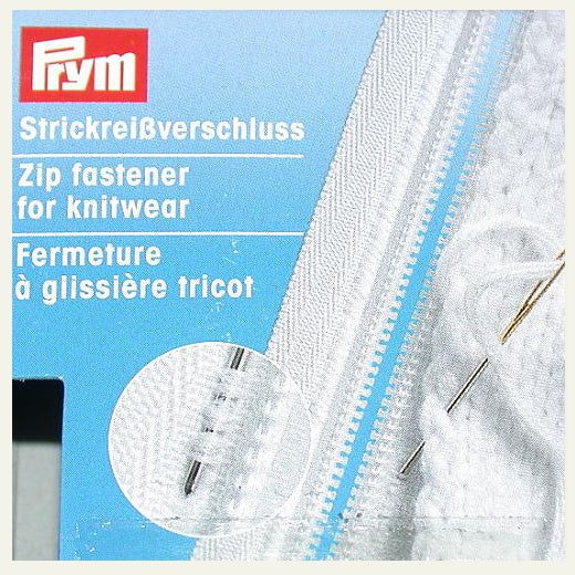 Strickreißverschluss natur